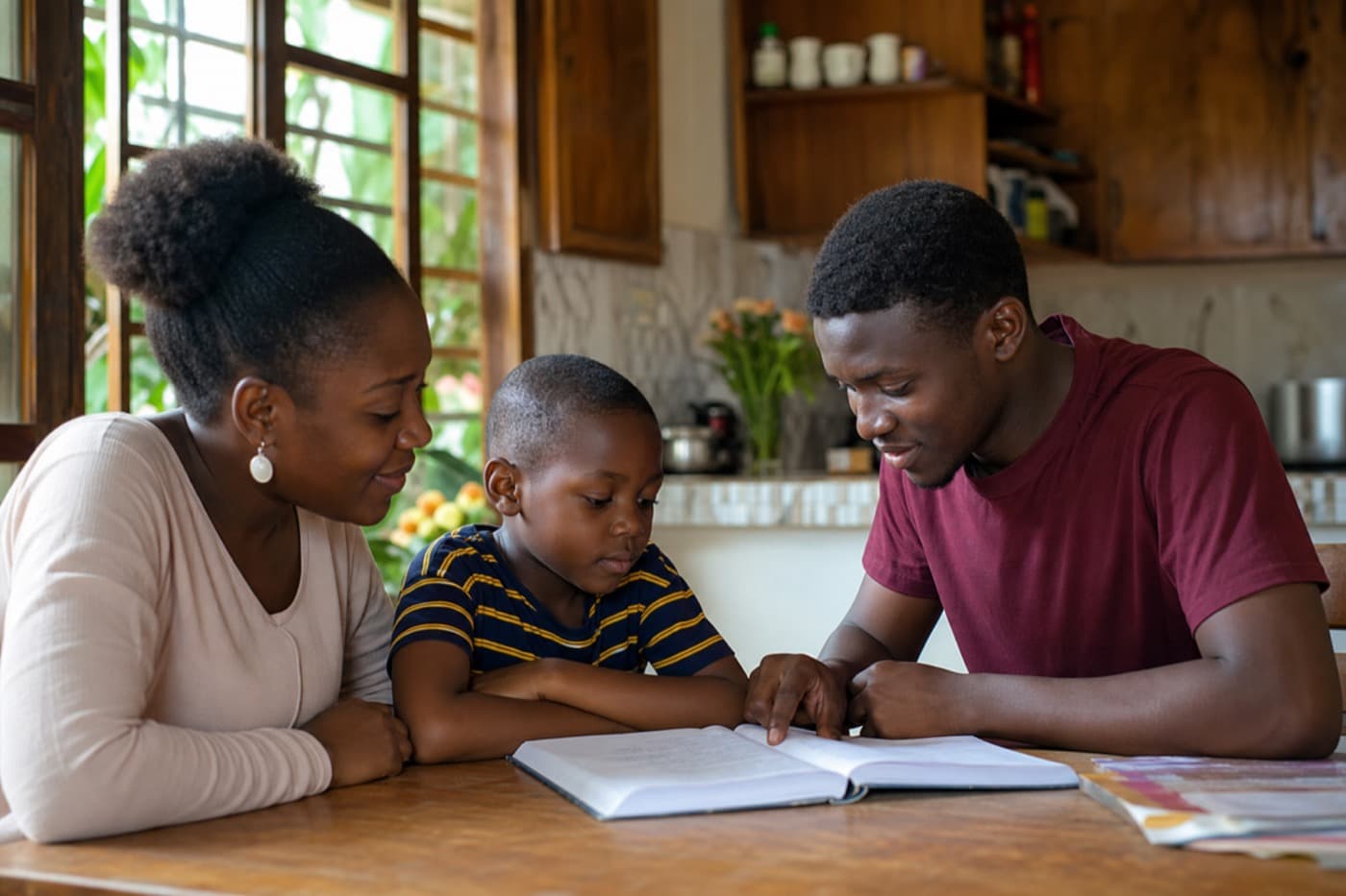 A focused learning session at home